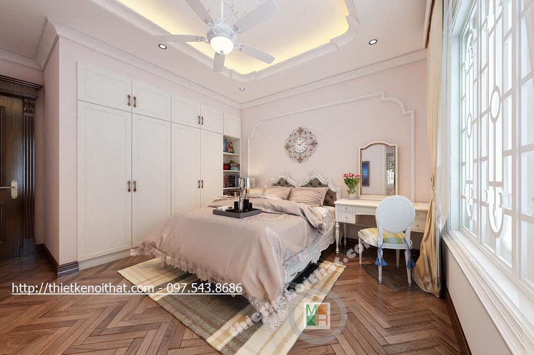 Thiết kế nội thất phòng ngủ biệt thự cao cấp tại Nghệ An